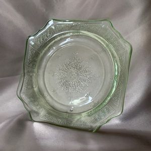 Vintage Green Depression Glass Dish